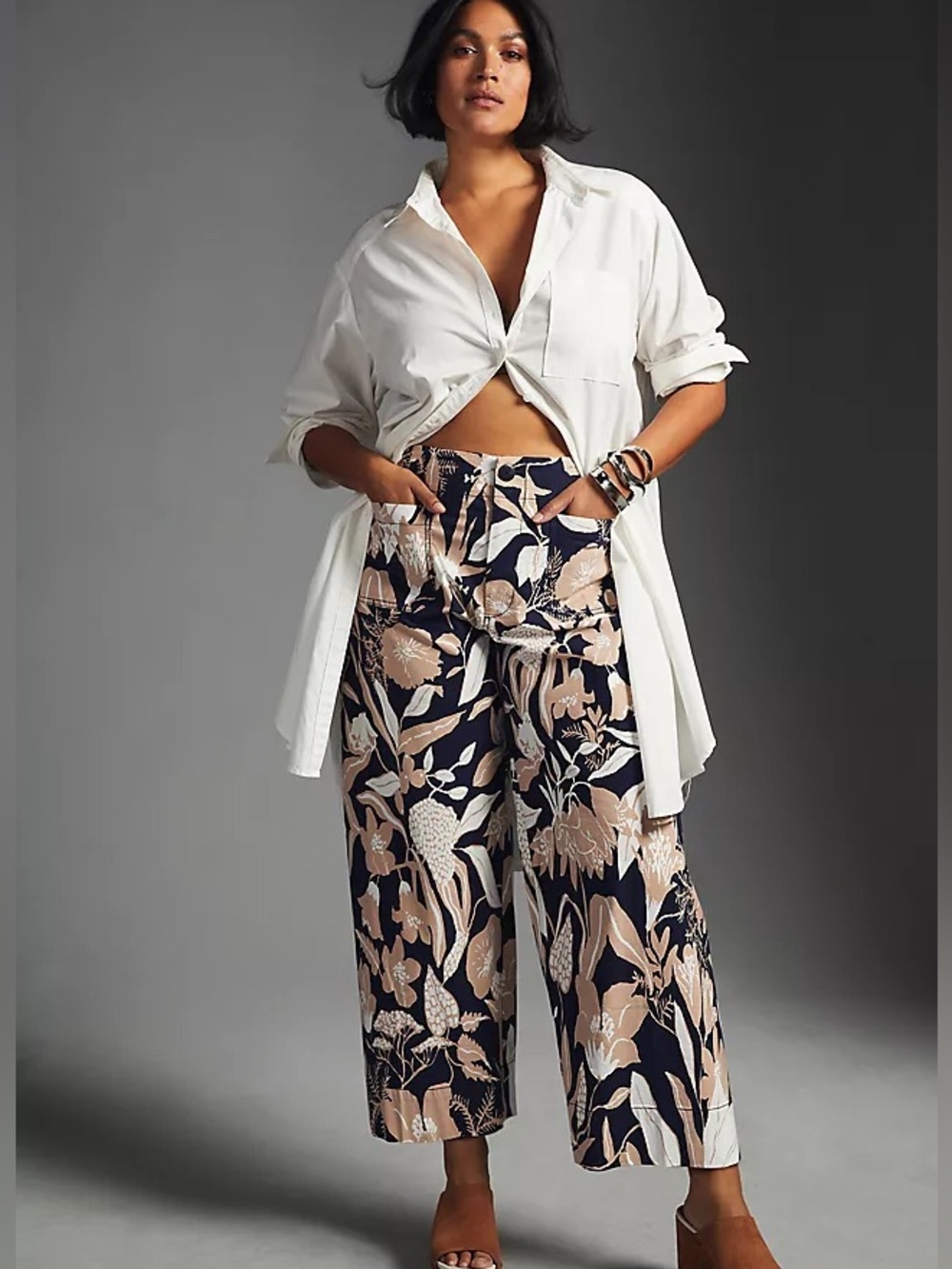 Maeve Colette High-Rise Wide-Leg Cropped Pants by Jo Faulkner, 31